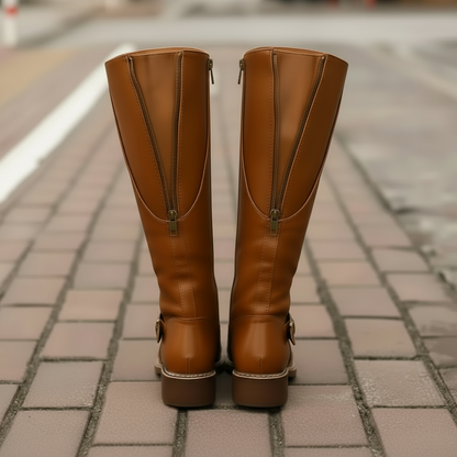 Round Toe Block Heels Boots