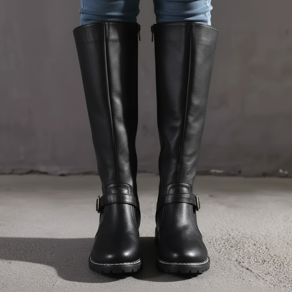 Round Toe Block Heels Boots