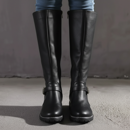 Round Toe Block Heels Boots