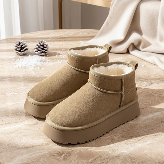 Fleece Lined Chunky Platform Mini Boots